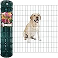 Green PVC Coated Welded Wire Fence 36 Inch x 50 Foot, 2 Inch x 4 Inch 14GA, Garden Border Fencing Roll Vinyl Coating Metal Wire Mesh Hardware Cloth for Yard Vegetable Plant Protection