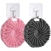 2Pcs Silicone Body Scrubber,Exfoliating Body Scrubbers for use in Shower,Silicone Body Brush for Showering and Anti-Slippery Handles for All Skin Types,Eco Friendly Shower Scrubber for Body (Pink)