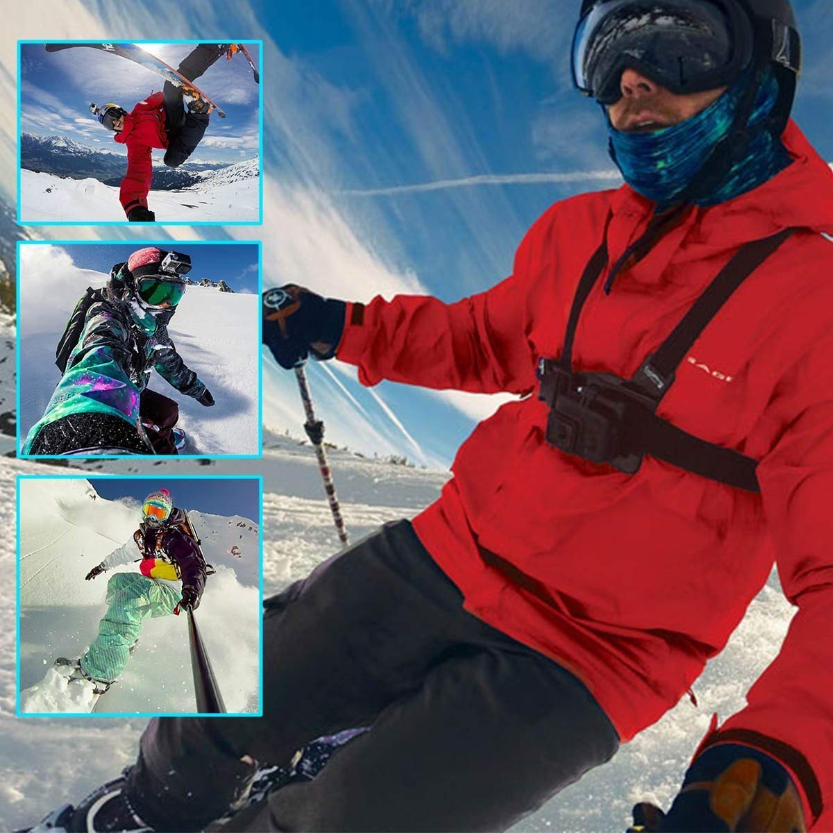 Iextreme 43-in-1 Action Camera Accessories Bundle Kit for Gopro Hero 6 5 4 Black Session Accessory Bundle Kit for Gopro Action Camera with Chest Strap Mounts