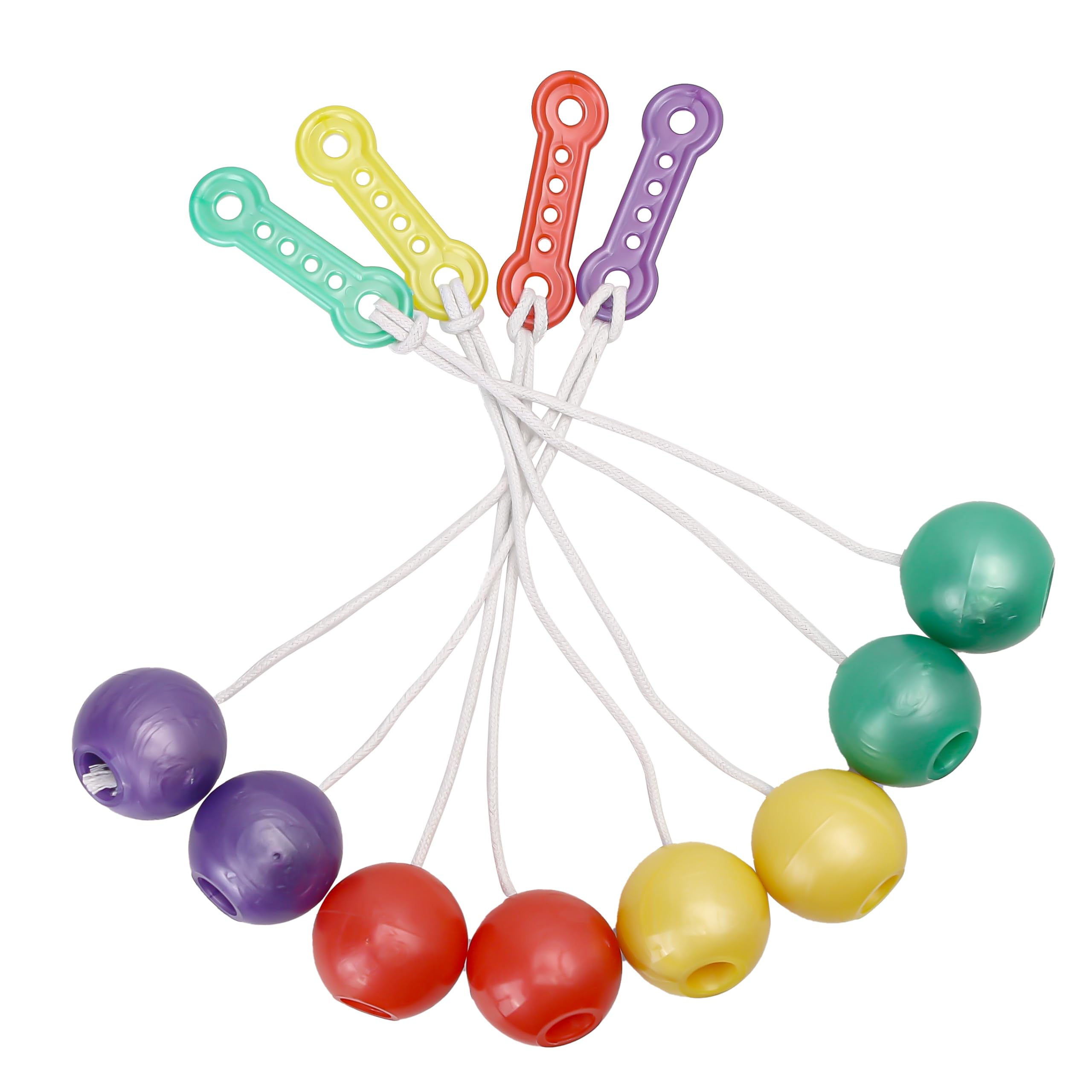 4PCS Click Balls String - A Novelty Sensory Toy, 1970/70’s Fine Vintage Style Gifts for Motor Skills, Holiday, Birthday, Stocking Stuffers, Outdoor & Indoor Funplay (Yellow, Green, Purple, Red)