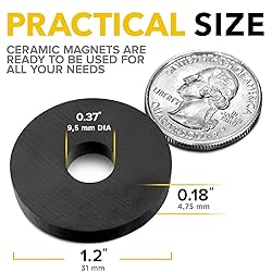 Heavy Duty Ring Magnets - Ultra Strong 1.2" Magnets