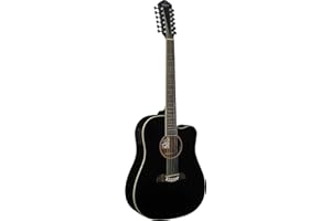 Oscar Schmidt OD312CEB-A-U 12-String Acoustic Electric Guitar. Black