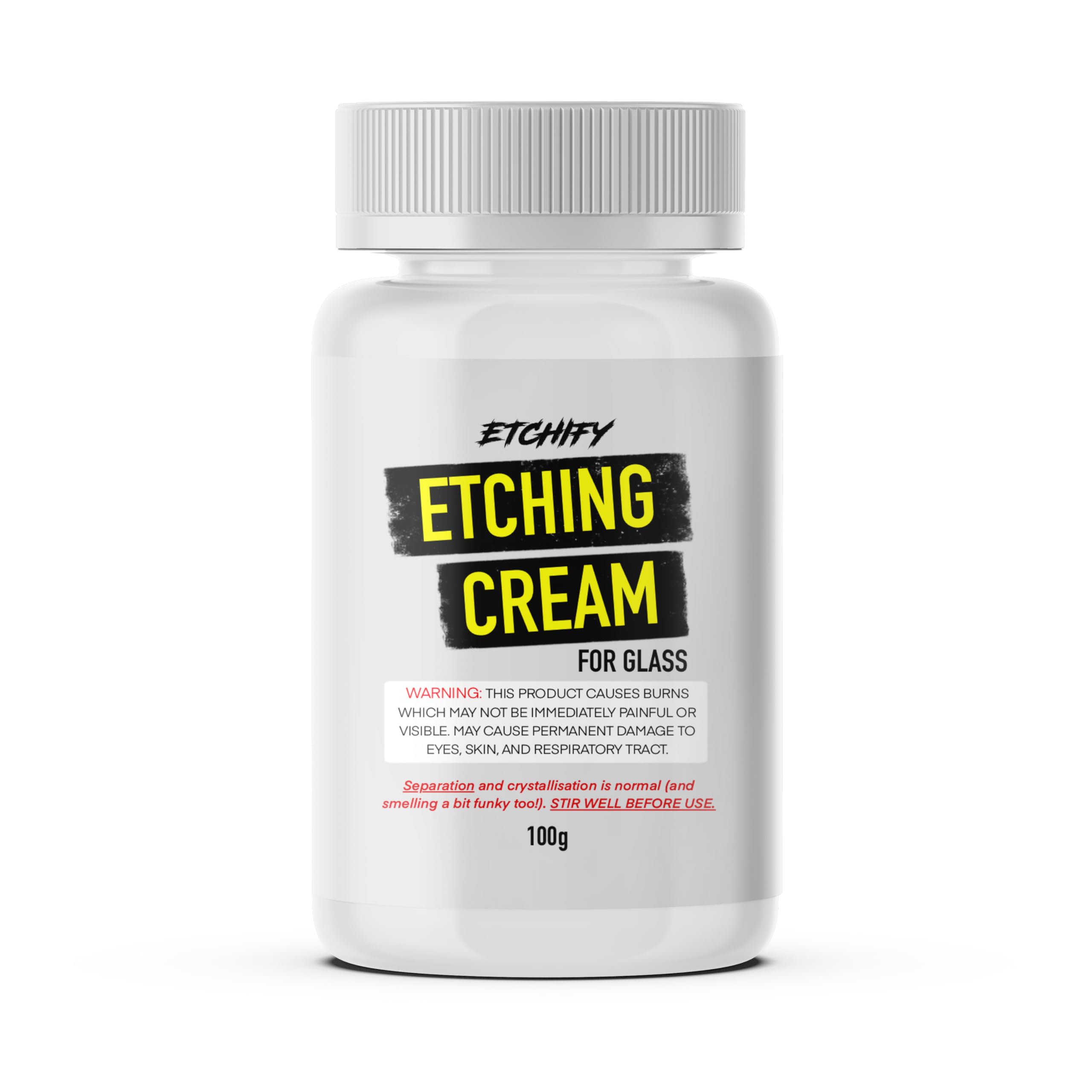 ETCHIFY Glass Etching Cream 80g | Professional Etch Solution for Crafting and Frosted Glass Effect