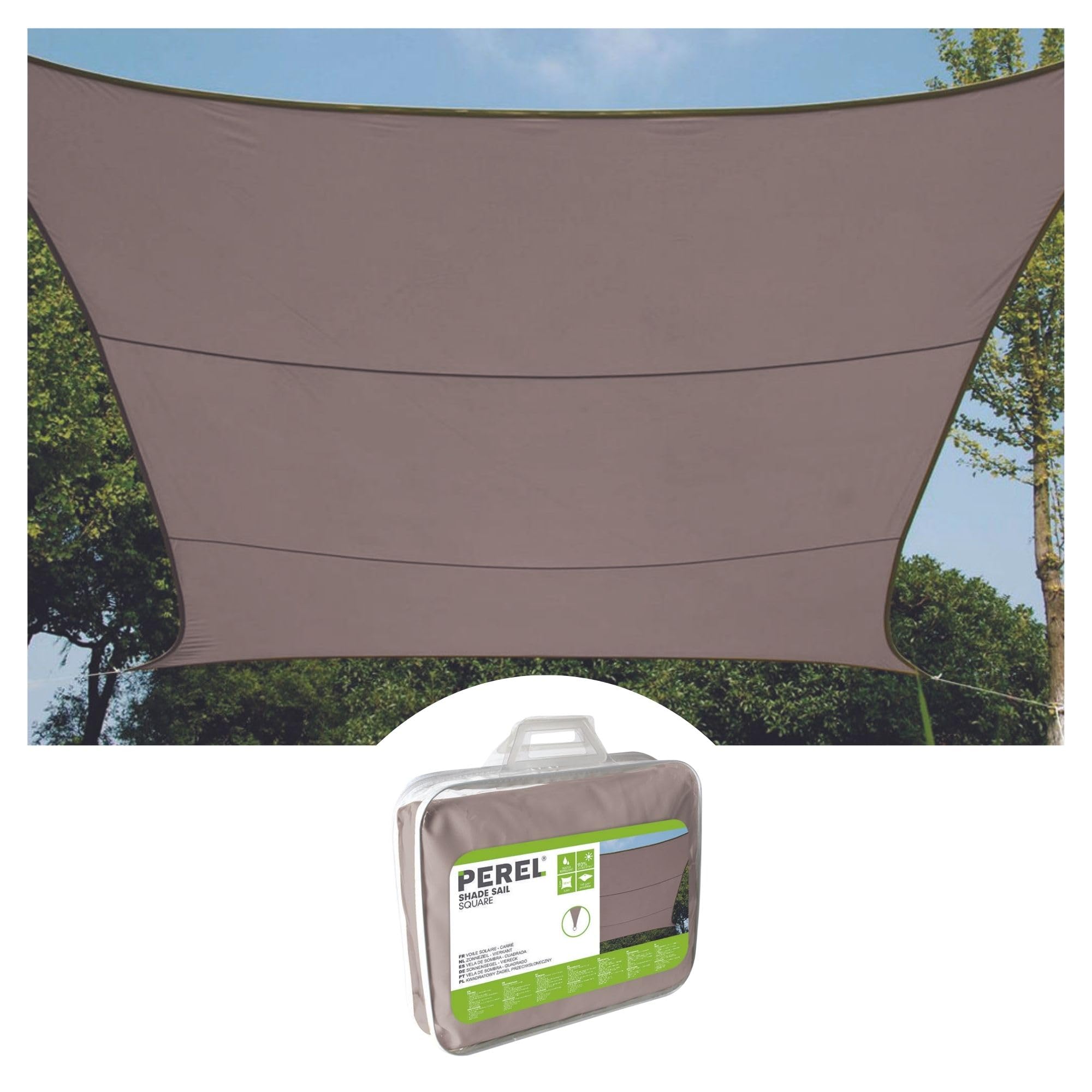 Perel 4 x 3 m 160 g/m² Polyester Rectangular Taupe