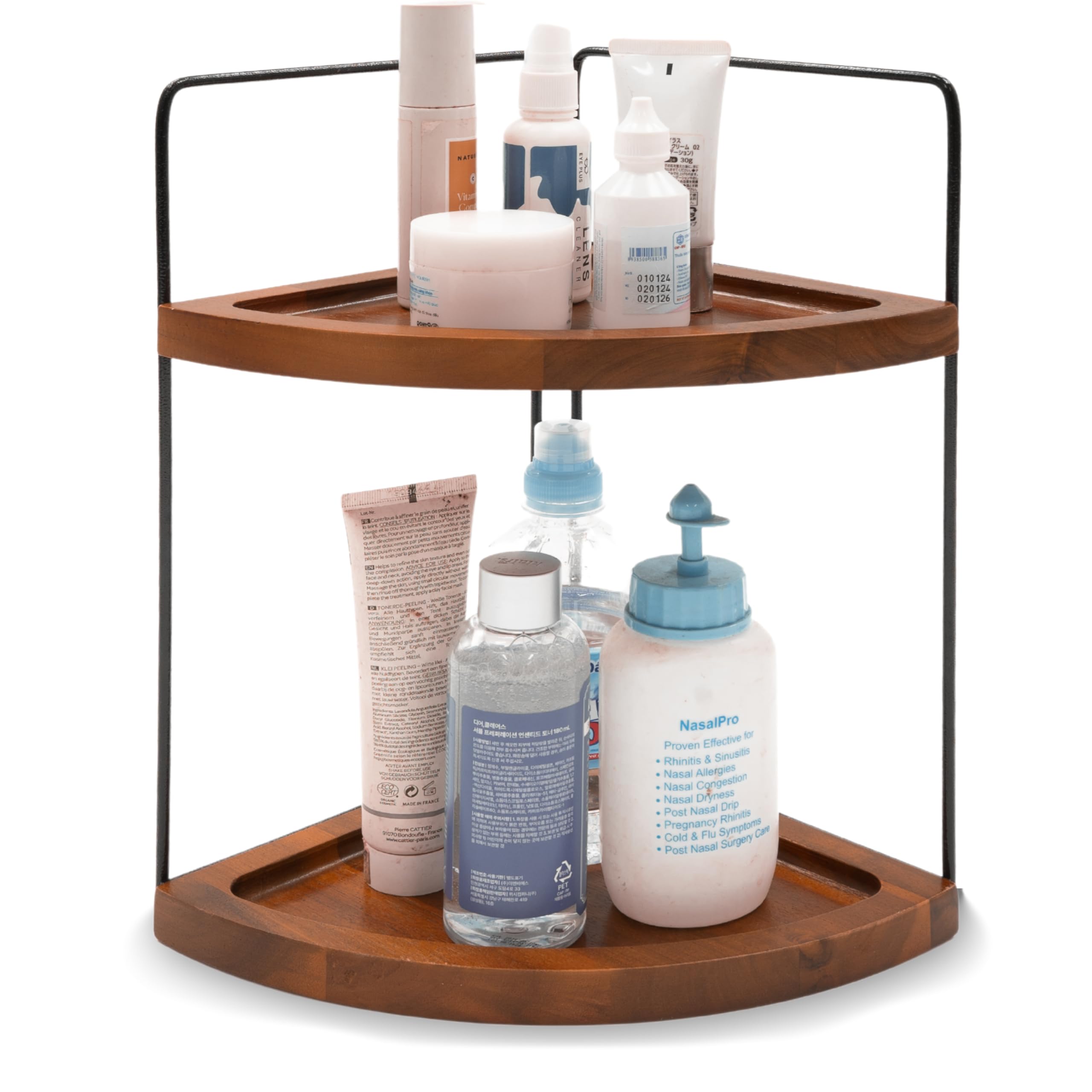 KOLWOVEN Bathroom Counter Organizer, 2 Tier Corner Bathroom Counter Organizer and Storage Skin ...