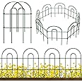 AMAGABELI Garden & Home Decorative Garden Fence Border 35panels 18inch x 50ft Animal Barrier Fence Border Black Thicken Metal Wire Fencing Rustproof Landscape Patio Flower Bed Edge Section
