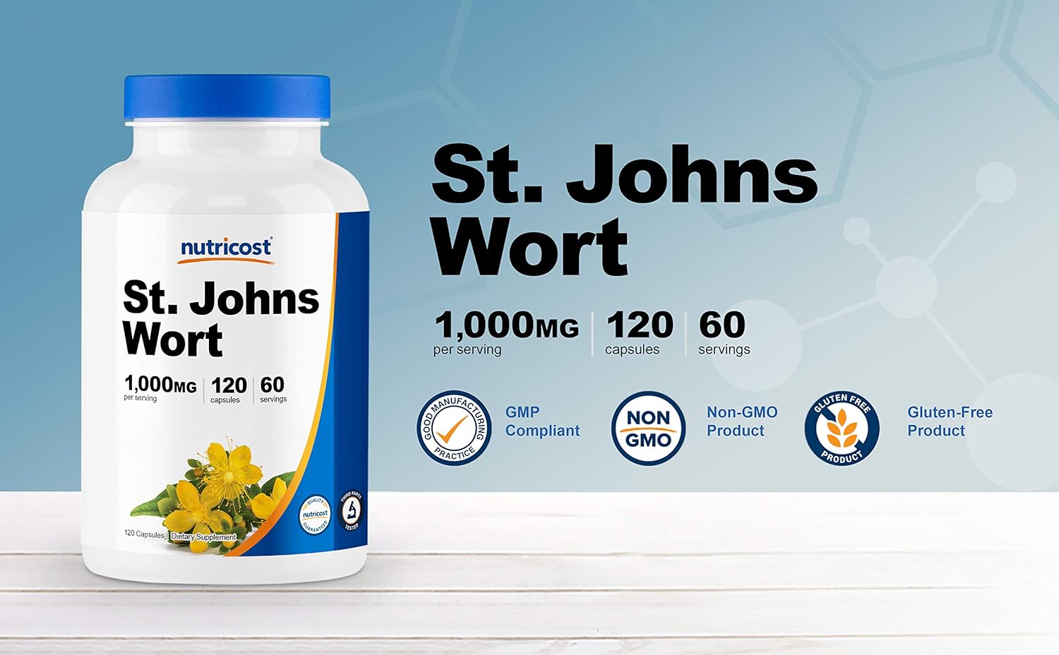 Nutricost St John’s Wort Capsules (500mg) 120 Capsules- Gluten Free and Non-GMO: Health & Personal Care