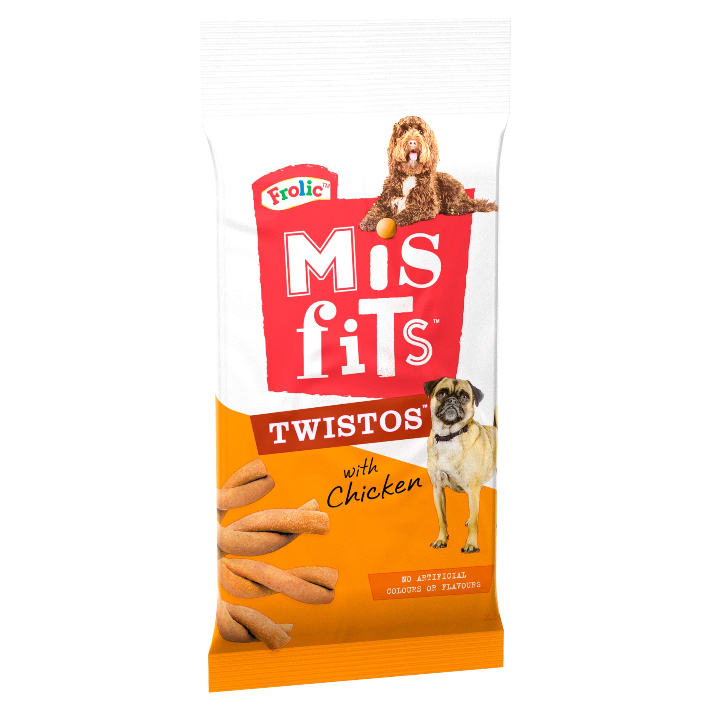 Misfits Frolic Twistos, Dog Treats with Chicken, 105 g (Pack of 1)