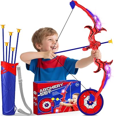 Toyokid Spider Bow and Arrow Set for Kids 3-12 Outdoor Indoor 5 Arrows