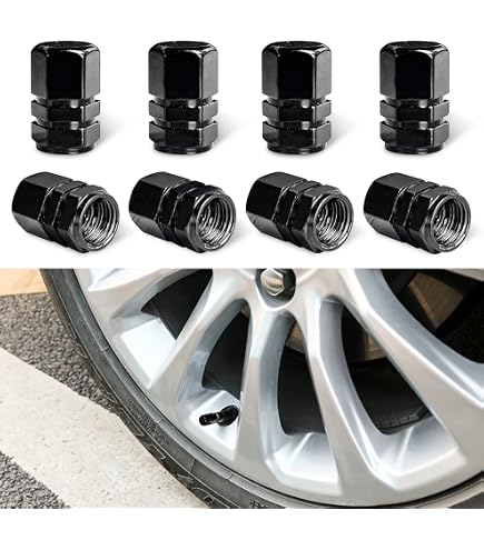 Bouchons De Valve Pneu En Aluminium Anodisé - Lot De 8 - Universel Voiture, Moto, Vélo - Étanchéité Améliorée