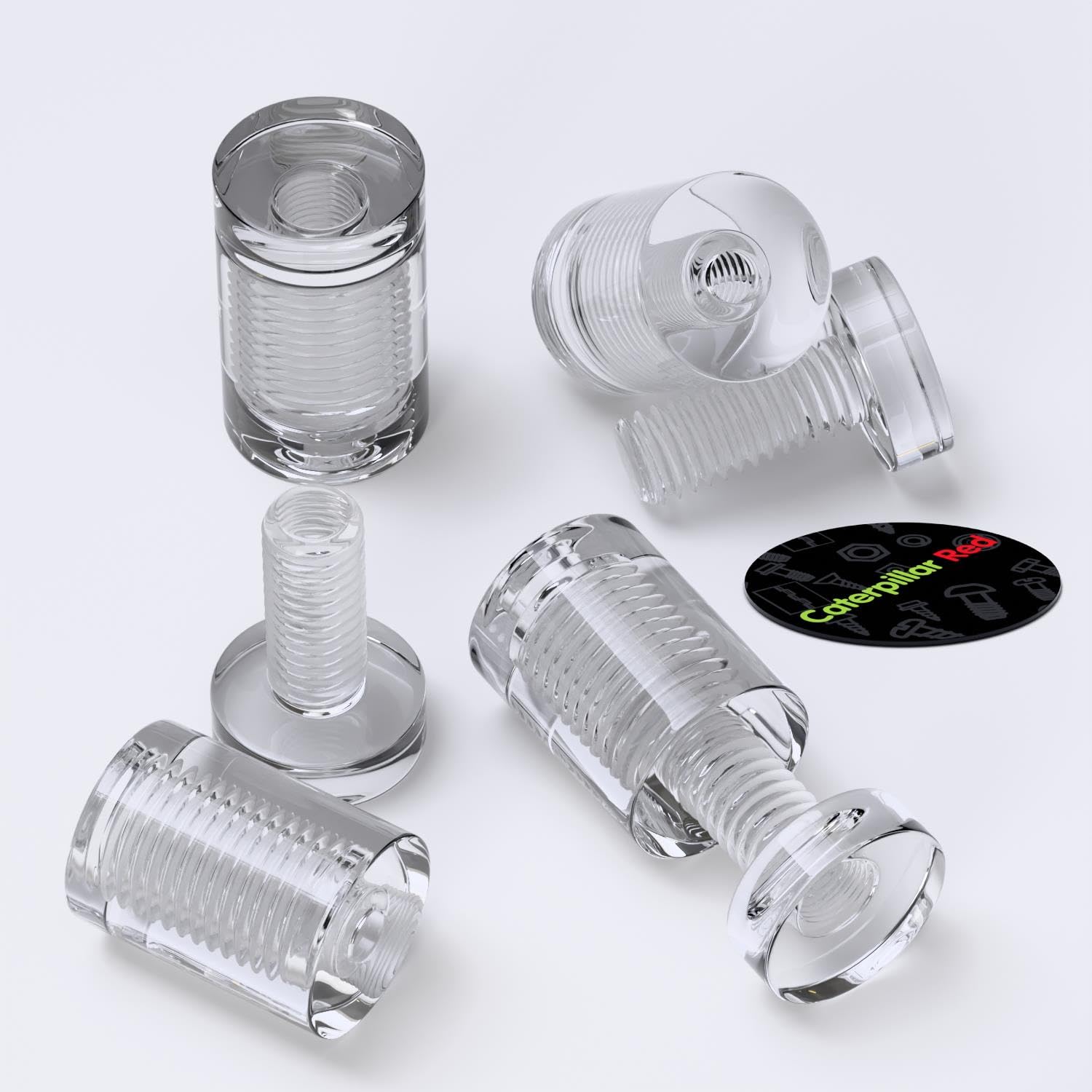 4 x Clear Standoffs, Glass Like, Acrylic, Transparent spacers, Plastic, wallmount, Display Signs, Through Hole Panels Supports, Water Resistant, Anti-Corrosion, Waterproof, Size 19x25mm