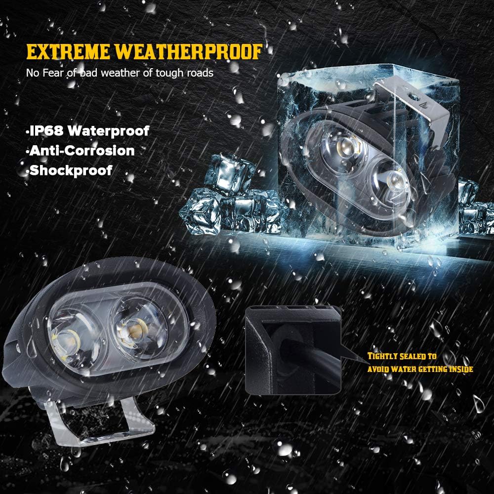 samman Spot White Pods 80W Led Light Bar 6D Upgrade Double Brightness Spot Beam Waterproof LED Driving Light Working Light Headlight for Motorcycle Off-Road Trucks SUV ATV UTV Boat 2PCS: Automotive