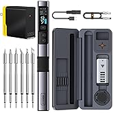 FNIRSI HS-02A 100W Portable Corded Soldering Iron Kit, 3S Fast Tinning | 212-842℉, Pre-set 3 Groups Temps, Auto Sleep, 6 F245 Soldering Tips, Smart Soldering Pen Tool for Electronic Repair with Case