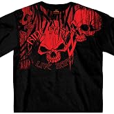 Hot Leathers Black Over The Top Skull Short Sleeve Tee