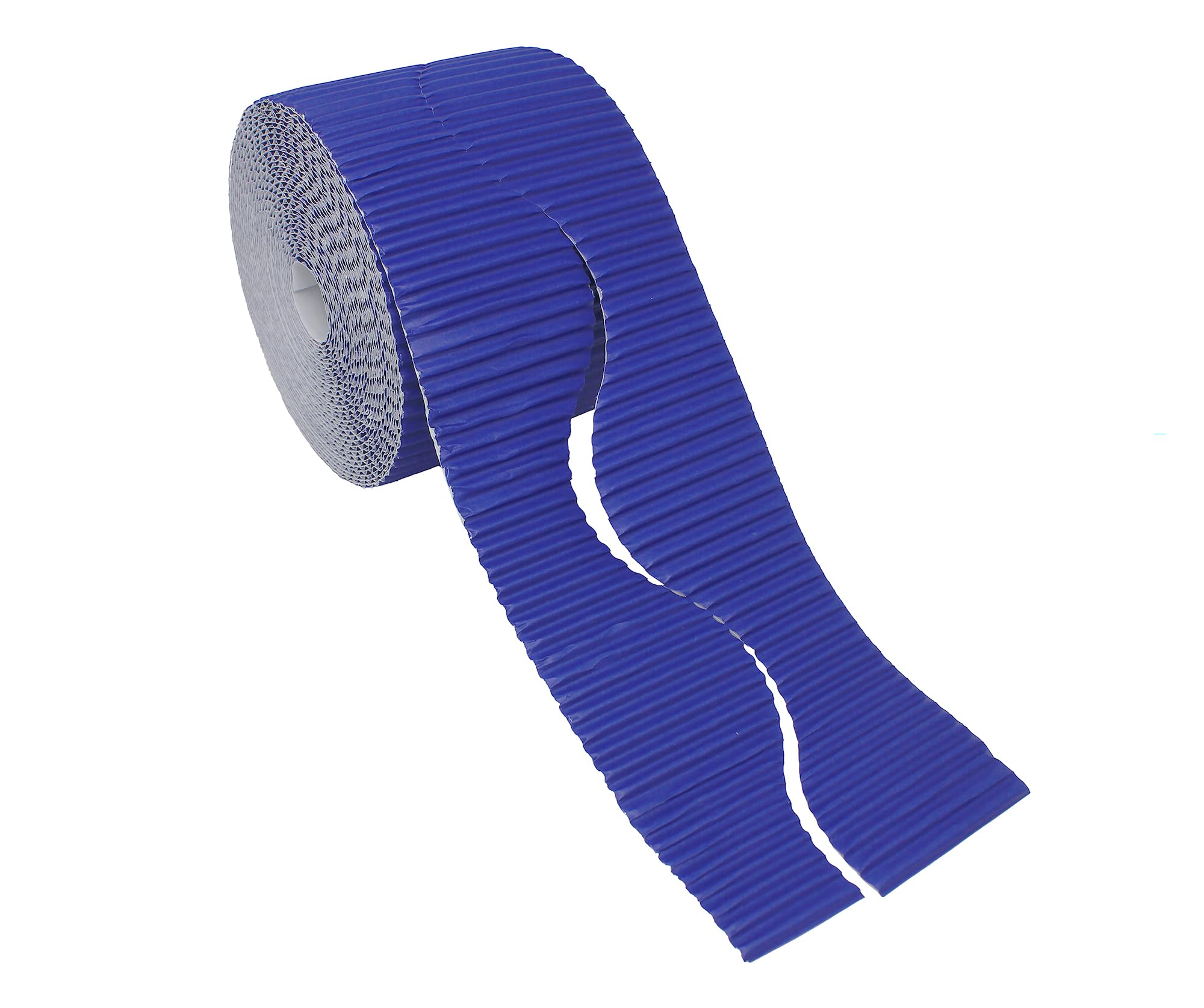 Bright Ideas Corrugated Border Roll for School Displays, Ultra Blue, 57mm x 7.5m (15m When Split), BI8207