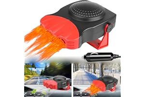 XXIMUIM Car Heater 12V 150W for Automobile Windscreen Fan Auto Ceramic Heater Fan with 3-Outlet Fast Heating Defrost and Upgrade in Cigarette Lighter Plug(Red)