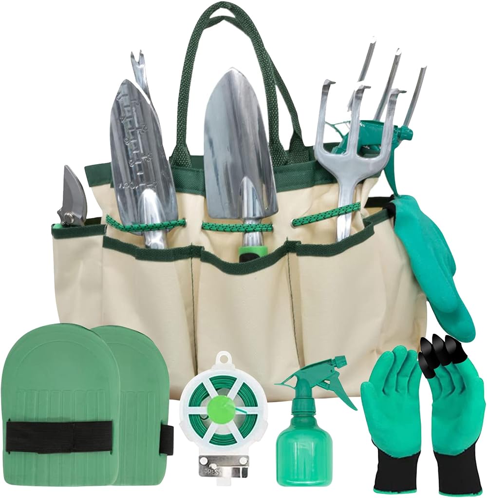 Green Haven 11-Piece Garden Tools Set with Storage Bag – Stainless Steel Hand