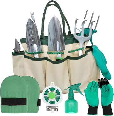 Green Haven 11-Piece Garden Tools Set with Storage Bag – Stainless Steel Hand
