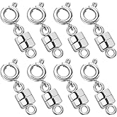 OHINGLT Strong Magnetic Necklace Clasps and Closures, Silver Plated Jewelry Clasps Converters for Bracelet Necklaces Chain