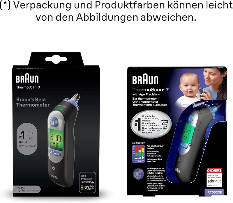ThermoScan 7 Ohrthermometer | Age Precision Technologie | Farbcodiertes Digitaldisplay | Baby- und kleinkindfreundlich | Die #1 Marke bei Ärzten(1)