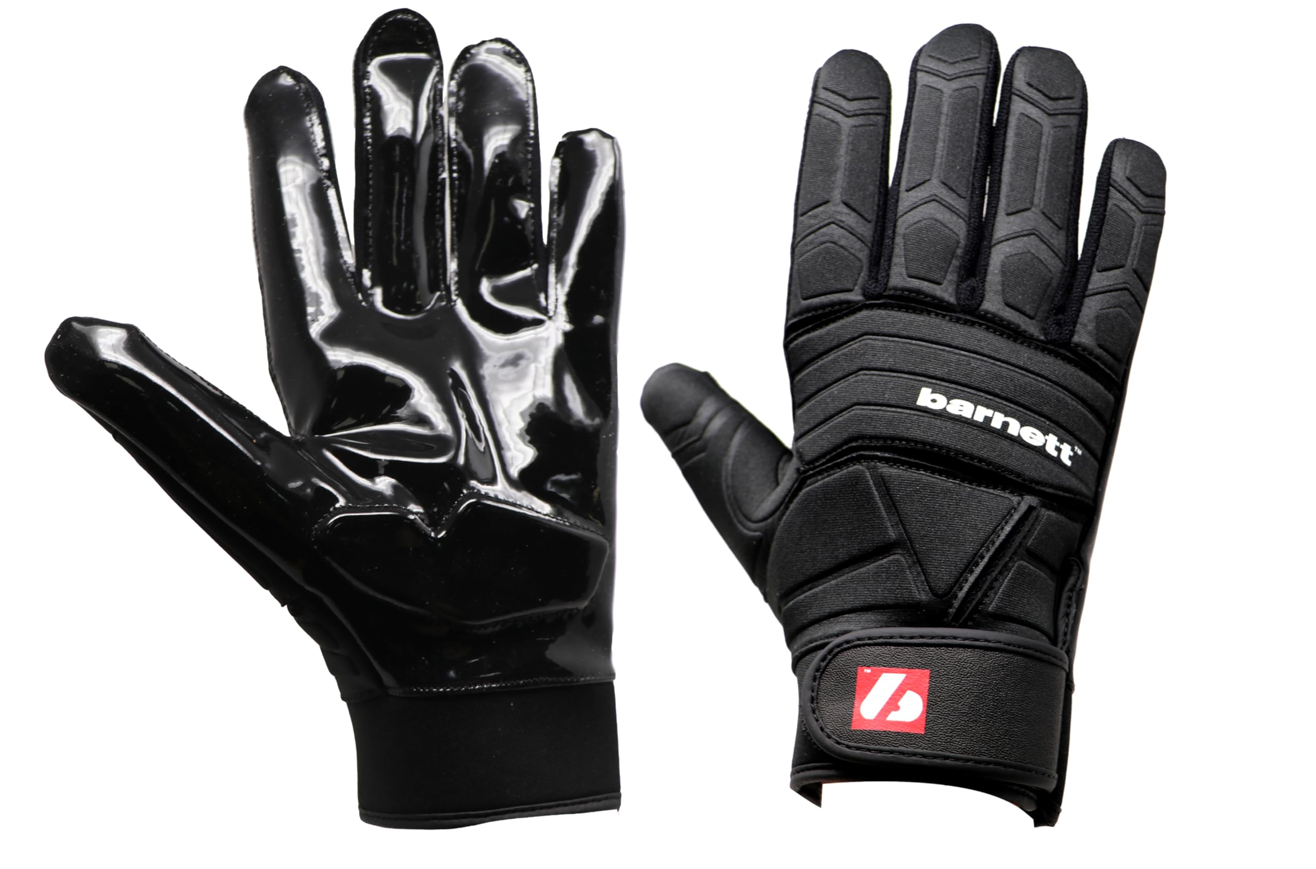 BARNETT FLG-03 Professional Linemen Football Gloves, OL, DL Black (Small)