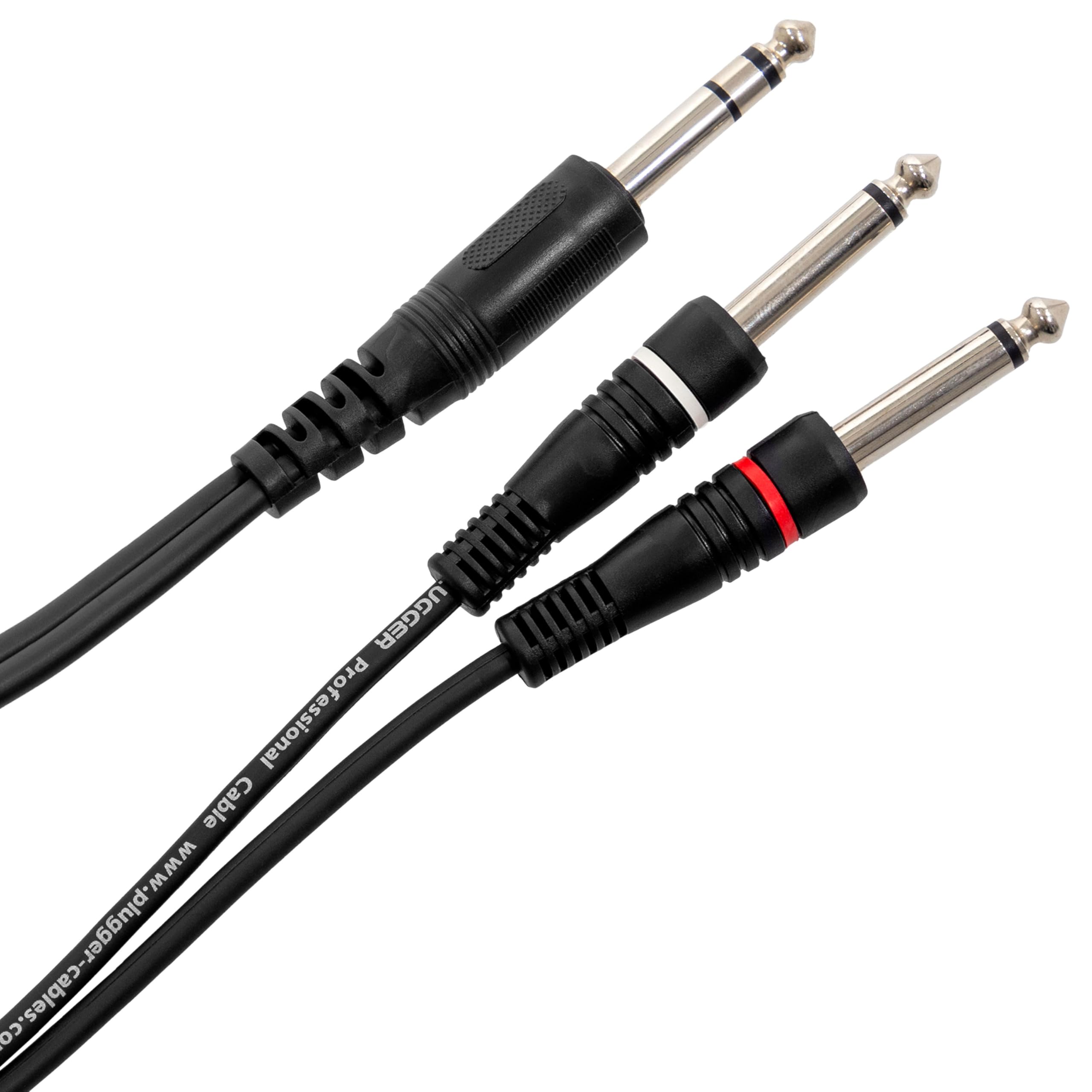 Plugger Mono Y Cable Stereo Jack Male/Male 3 m Black