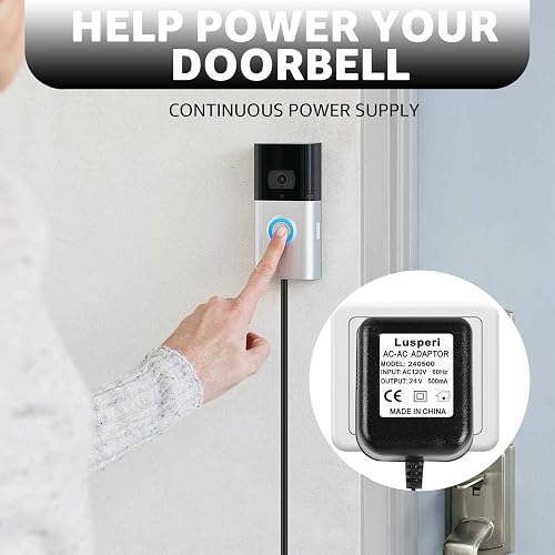 26ft Doorbell Wire Adapter Fesasn 18V AC Power Transformer For Video Doorbells - 26.2 FT Cord 26ft Doorbell Wire Adapter Fesasn 18V AC Power Transformer For Video Doorbells - 26.2 FT Cord