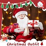 Oerphh Santa Claus Costume Accessory Set Hat Beard Eyebrows Glasses Gloves view 7