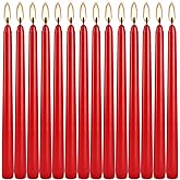 WPONSZU 14 Pack Tall Red Taper Candles 10 Inch Unscented Dripless Candlesticks for Christmas,Valentine's Day,Dinner,Party,Brithday,Wedding and Home Decoration - 8 Hour Burn Time.