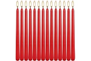 WPONSZU 14 Pack Tall Red Taper Candles 10 Inch Unscented Dripless Candlesticks for Christmas,Valentine's Day,Dinner,Party,Brithday,Wedding and Home Decoration - 8 Hour Burn Time.