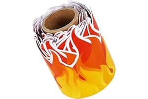 Generic Flame Sticker Roll 7.5cm X 10m Die-Cut Artificial Fire Border Trim for Classroom Party Decorations