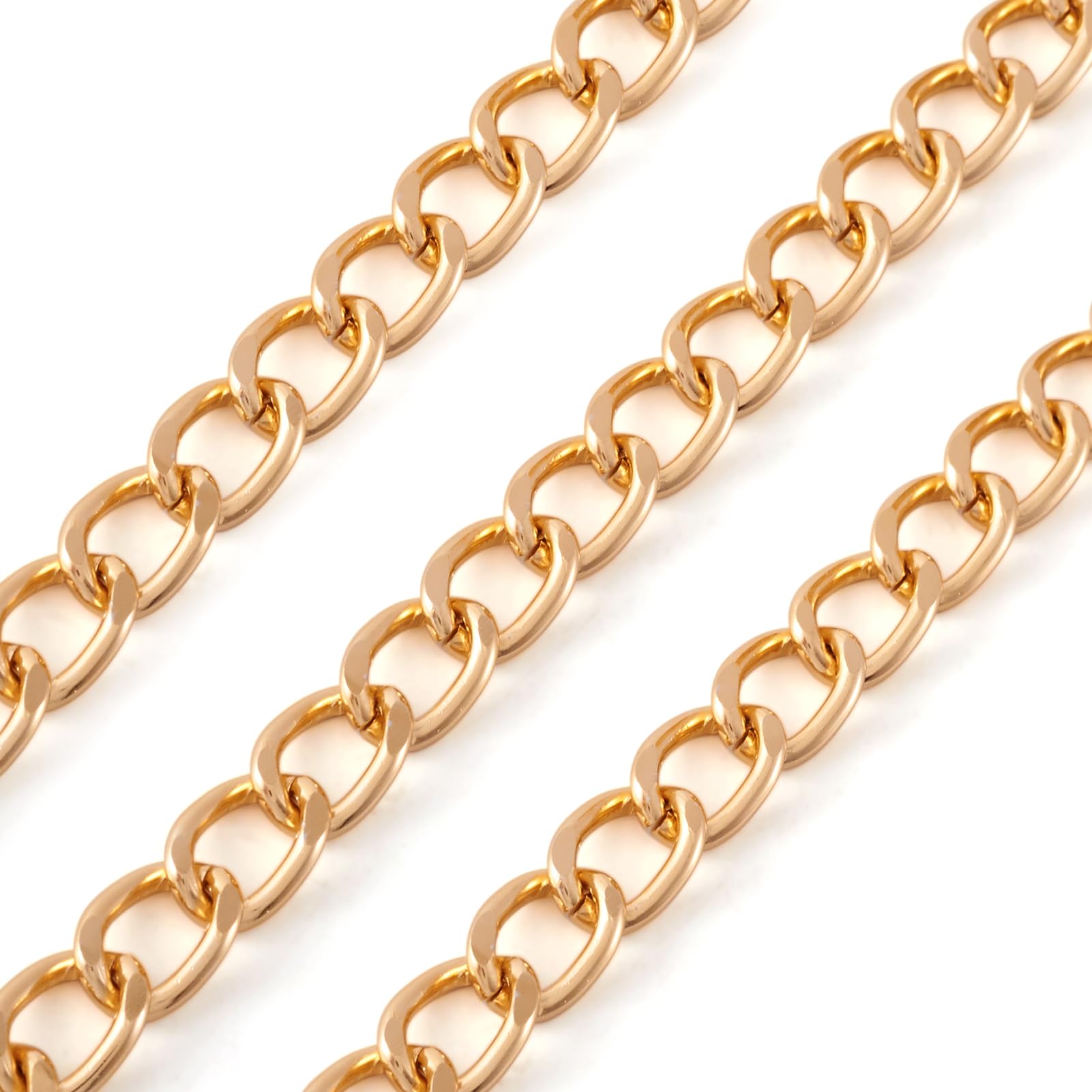 Craftdady 16.4 Feet Aluminum Curb Chain Link Gold Twisted Cable Cross Chain Unwelded 10x6.5mm with Spool for Bracelet Necklace Tassel Earring Jewelry Making