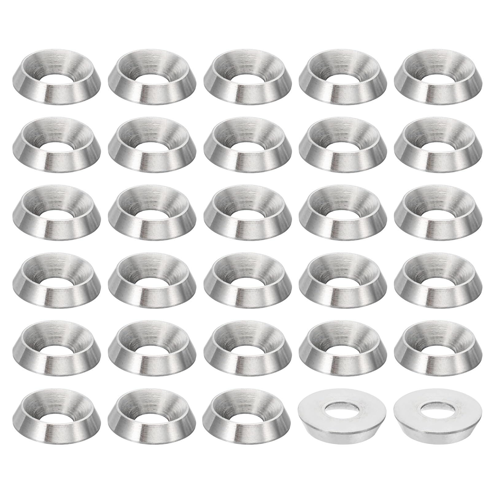 PATIKIL M5 Finish Countersunk Washer, 30pcs 14mm Dia. 3mm Tall Solid 304 Stainless Steel CNC Finish Cup Washer Screw Head Gasket for Industrial Construction — image 1