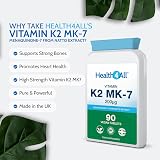 Health4All Vitamin K2 MK7 200mcg 90 Tablets UK Made Natto Vegan view 2