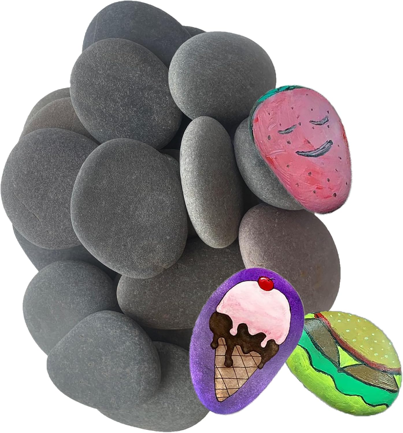 Paintings - Fjaloon 24 Pcs Rock Painting Rocks to Paint Large, Smooth Rocks for Painting/Crafts, Flat Rocks to Paint for Crafts