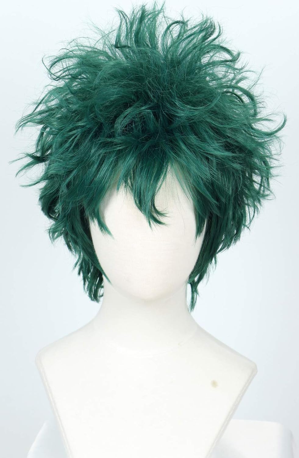 Linfairy Short Green Curly Wig Halloween Costume Cosplay Wig, 54 cm - Image 3