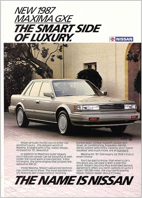 Amazon Com Relicpaper 1987 Nissan Maxima Gxe Smart Side Of Luxury Nissan Print Ad Posters Prints