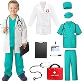 Nabobs Doctor Costume for Kids with Realistic Stethoscope Career Day and Halloween Kids Scrubs for Girls Costume