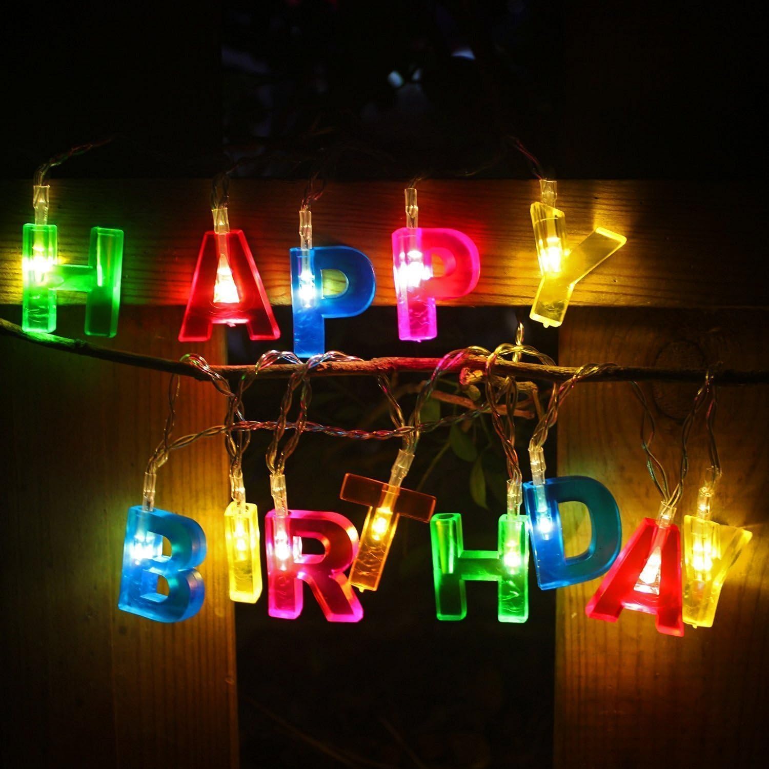 Light Up Letters, S7 SEVEN Happy Birthday 13 Letters LED String lights 5.5ft Battery Operated Decorative String Lights for Indoor, Home, Birthday Party