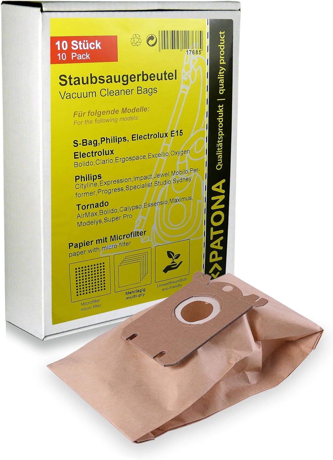 10 Staubsaugerbeutel Für Ecolab Floormatic Blue Vac 11 – Vlies, 3-lagig, Mit Schmutzklappe, Länge 590 Mm