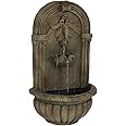 Sunnydaze Florence Outdoor Wall Water Fountain - Waterfall Wall Mounted Fountain & Backyard Water Feature with Electric Subme