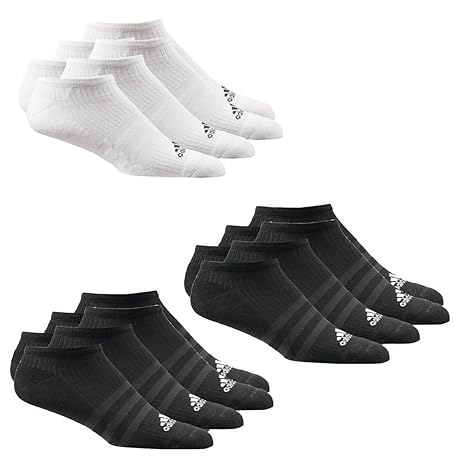 9 Paar adidas Sneakersocken NoShow 3 Paar Weiß + 6 Paar Schwarz in Größe 43-46 (L)