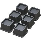 Whynonap Bed Risers 2 Inch Heavy Duty Bed Elevators, Set of 6 Lifts Up 2000 lbs Furniture Riser for Sofa and Table, Black