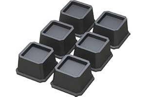 Whynonap Bed Risers 2 Inch Heavy Duty Bed Elevators, Set of 6 Lifts Up 2000 lbs Furniture Riser for Sofa and Table, Black