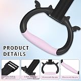 Grapelet Gymnastics Rings Set Adjustable Straps 330 lbs Home Exercise Black Pink view 6