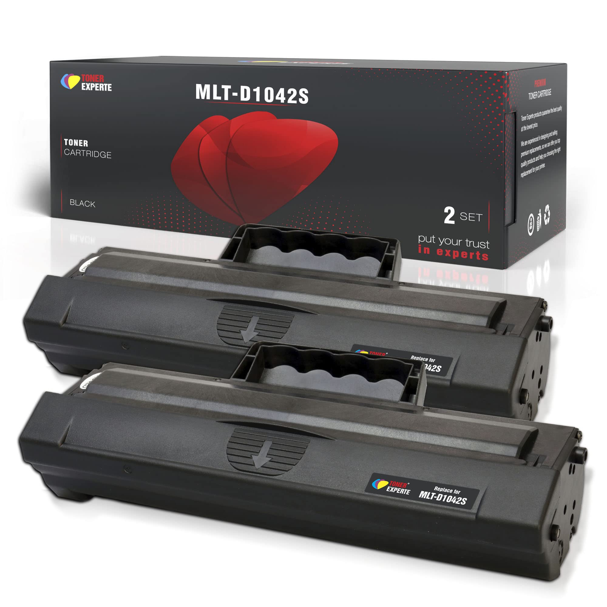 TONER EXPERTE Compatible Samsung MLT-D1042S Black Toner Cartridge Replacement for D1042S for ML-1660 ML-1665 ML-1670 ML-1860 ML-1865 SCX-3200 Printer 2-Pack