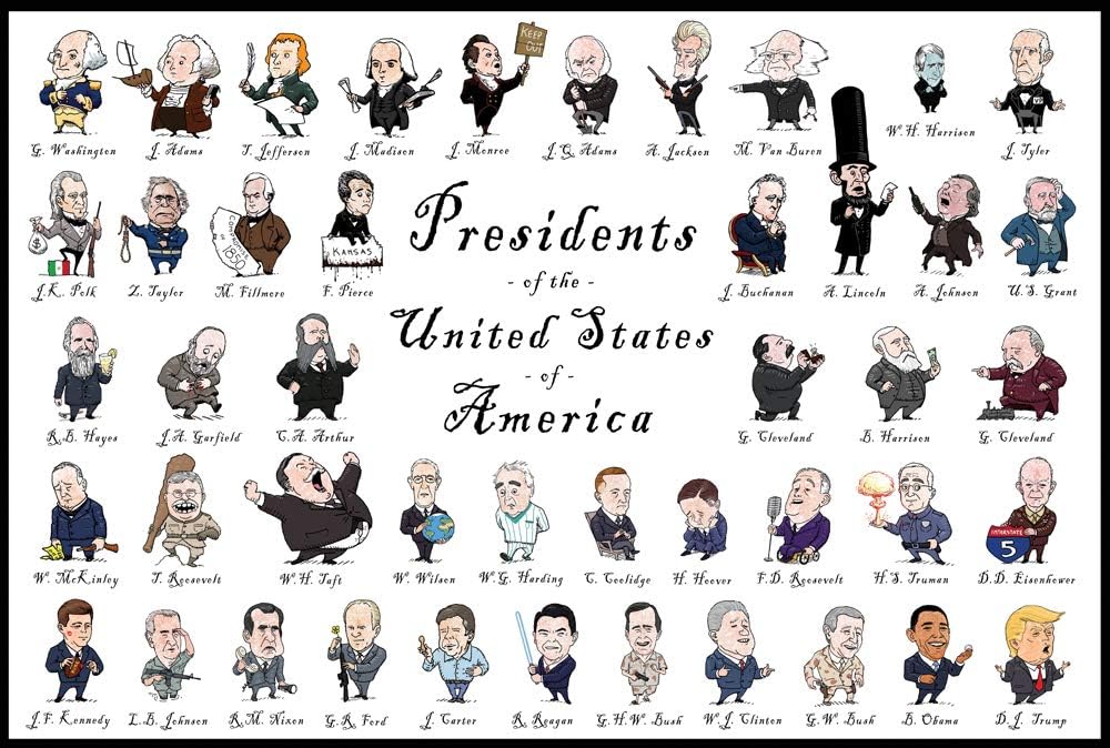 Amazon Com Illustrated Presidents Poster Office Products