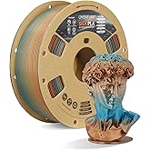 OVERTURE Silk PLA Rainbow Filament 1.75mm, Bi-Color Shiny PLA Finish, Smooth & Glossy, 1kg Spool (2.2lbs), Ideal for Cosplay Jewelry & Home Decor (Silk Copper Shore)