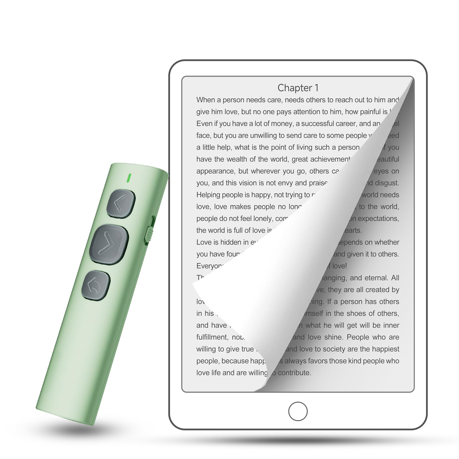 Photo 1 of Page Turner Remote for iPad iPhone, Bluetooth Remote Control Short Video Scrolling for TikTok YouTube, iPhone Camera Shutter for Photos & Videos, Music Switcher - 33ft Range with Big Quiet Buttons