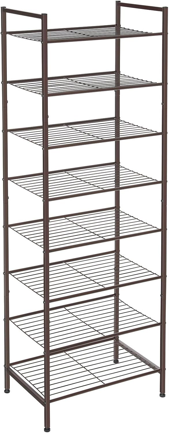 stainless steel shoe racks on Home Kitchen 16 24 Pairs Of Shoes Vertical Metal Shoe Shelf Storage Space Saving Yet Large Capacity 17 6 X 12 X 50 6 Inches Songmics 8 Tier Slim Shoe Rack Shoe Storage Organizer Stand Bronze